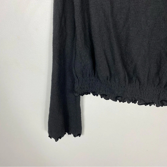 Madewell Texture&Thread Black Trumpet Sleeve Top - Picture 3 of 7